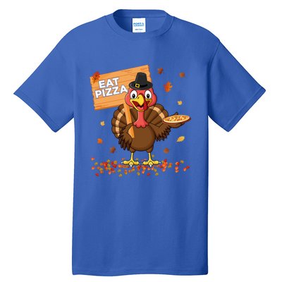 Funny Thanksgiving Turkey Eat Pizza Cute Gift Tall T-Shirt