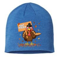 Funny Thanksgiving Turkey Eat Pizza Cute Gift Sustainable Beanie