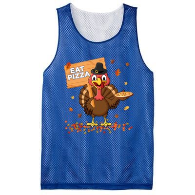 Funny Thanksgiving Turkey Eat Pizza Cute Gift Mesh Reversible Basketball Jersey Tank