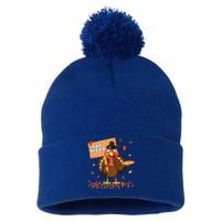 Funny Thanksgiving Turkey Eat Pizza Cute Gift Pom Pom 12in Knit Beanie