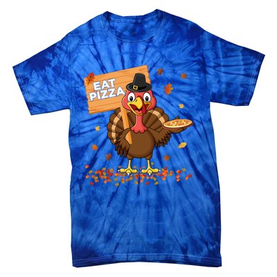 Funny Thanksgiving Turkey Eat Pizza Cute Gift Tie-Dye T-Shirt