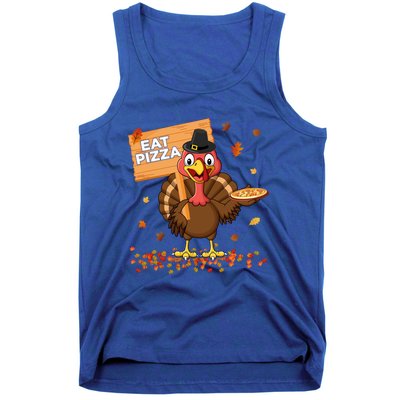 Funny Thanksgiving Turkey Eat Pizza Cute Gift Tank Top