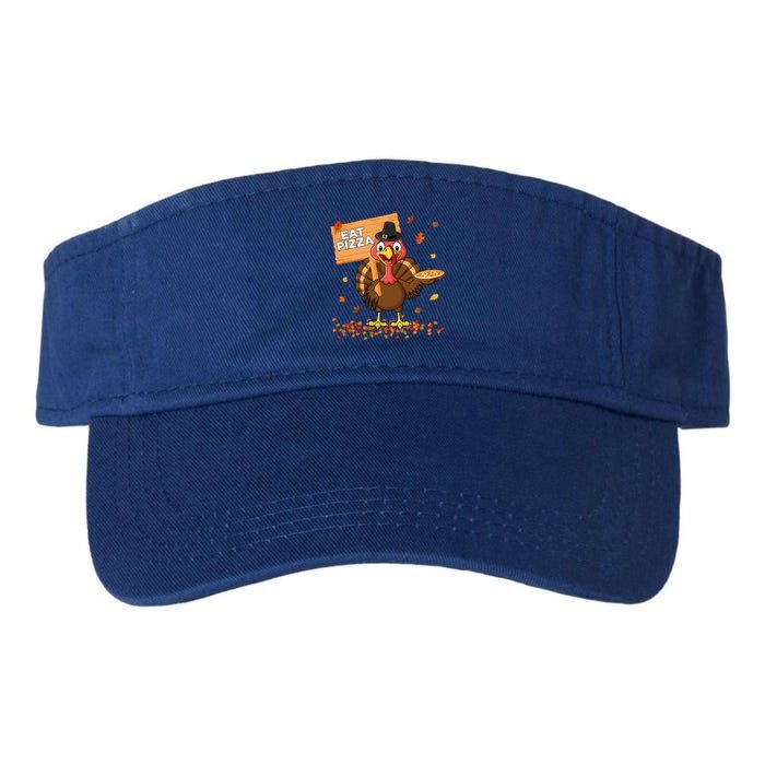 Funny Thanksgiving Turkey Eat Pizza Cute Gift Valucap Bio-Washed Visor