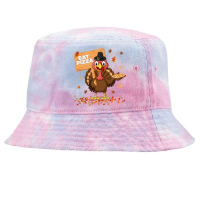 Funny Thanksgiving Turkey Eat Pizza Cute Gift Tie-Dyed Bucket Hat