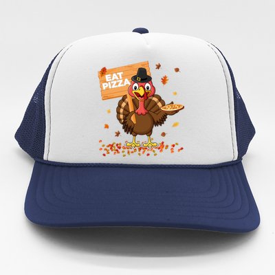 Funny Thanksgiving Turkey Eat Pizza Cute Gift Trucker Hat