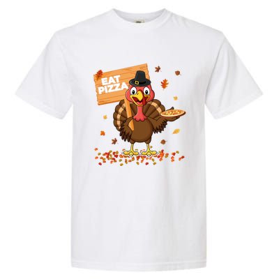 Funny Thanksgiving Turkey Eat Pizza Cute Gift Garment-Dyed Heavyweight T-Shirt