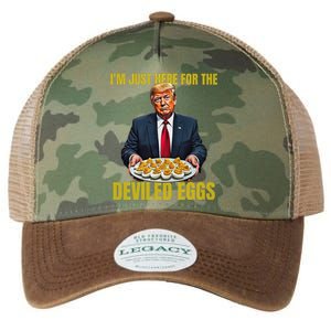 Funny Trump Thanksgiving IM Just Here For The Deviled Eggs Legacy Tie Dye Trucker Hat