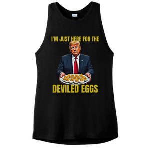 Funny Trump Thanksgiving IM Just Here For The Deviled Eggs Ladies PosiCharge Tri-Blend Wicking Tank