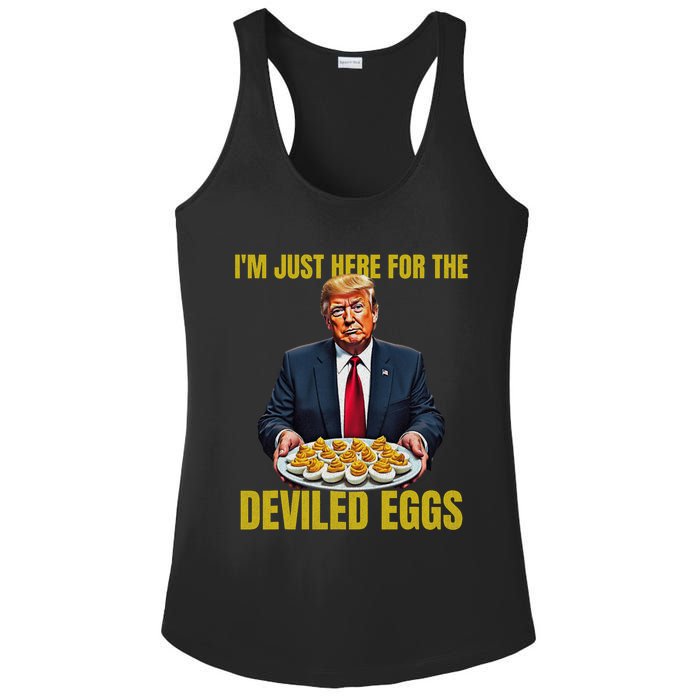 Funny Trump Thanksgiving IM Just Here For The Deviled Eggs Ladies PosiCharge Competitor Racerback Tank