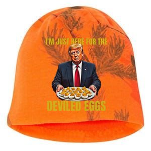 Funny Trump Thanksgiving IM Just Here For The Deviled Eggs Kati - Camo Knit Beanie