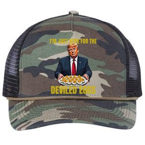 Funny Trump Thanksgiving IM Just Here For The Deviled Eggs Retro Rope Trucker Hat Cap