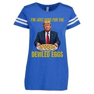 Funny Trump Thanksgiving IM Just Here For The Deviled Eggs Enza Ladies Jersey Football T-Shirt