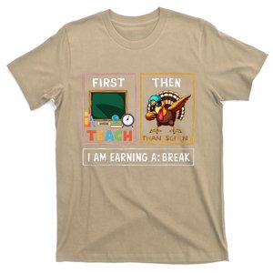 First Teach Then Thanksgiving IM Earning A Break Teacher T-Shirt