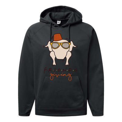 Funny Thanksgiving Turkey Head Friends Performance Fleece Hoodie