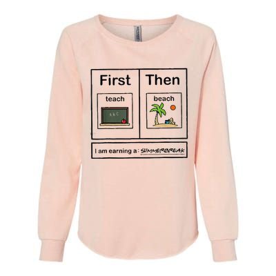 First Teach Then Beach IM Earning A Summerbreak Womens California Wash Sweatshirt