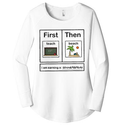 First Teach Then Beach IM Earning A Summerbreak Women's Perfect Tri Tunic Long Sleeve Shirt