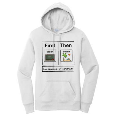 First Teach Then Beach IM Earning A Summerbreak Women's Pullover Hoodie