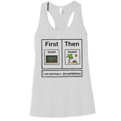 First Teach Then Beach IM Earning A Summerbreak Women's Racerback Tank