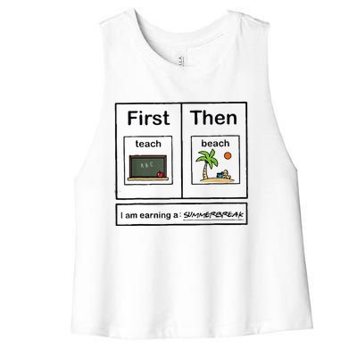 First Teach Then Beach IM Earning A Summerbreak Women's Racerback Cropped Tank