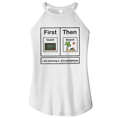 First Teach Then Beach IM Earning A Summerbreak Women's Perfect Tri Rocker Tank