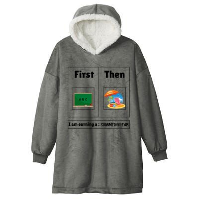 First Teach Then Beach First Teach Then Beach Funny Teacher Hooded Wearable Blanket