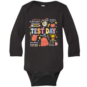 Funny Teacher Test Day Motivational Teacher Starr Testing Baby Long Sleeve Bodysuit