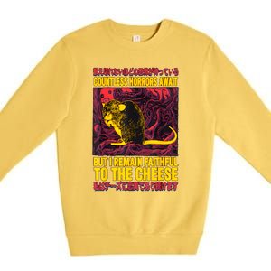 Faithful To The Cheese Japanese Horror Rat Premium Crewneck Sweatshirt