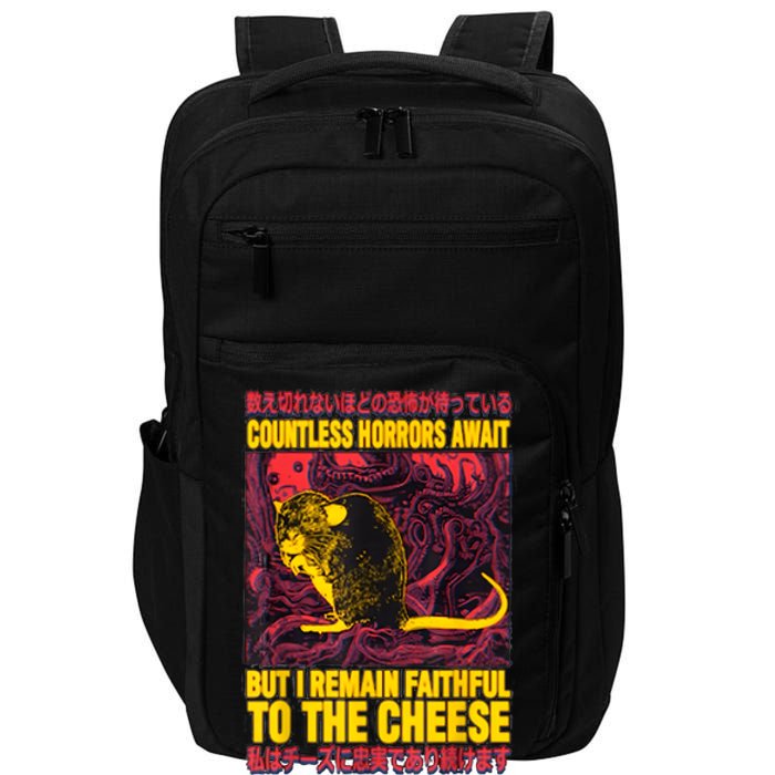 Faithful To The Cheese Japanese Horror Rat Impact Tech Backpack