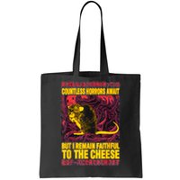 Faithful To The Cheese Japanese Horror Rat Tote Bag