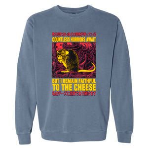 Faithful To The Cheese Japanese Horror Rat Garment-Dyed Sweatshirt