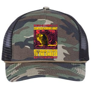 Faithful To The Cheese Japanese Horror Rat Retro Rope Trucker Hat Cap