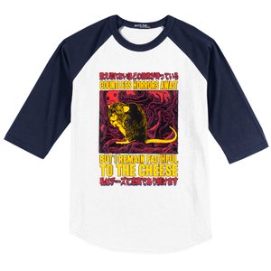 Faithful To The Cheese Japanese Horror Rat Baseball Sleeve Shirt