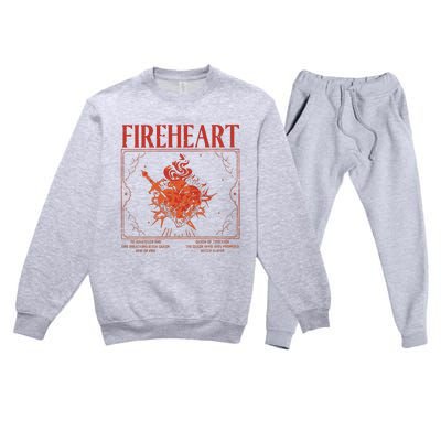 Fireheart Terrasen Throne Of Glass Merchandise Premium Crewneck Sweatsuit Set