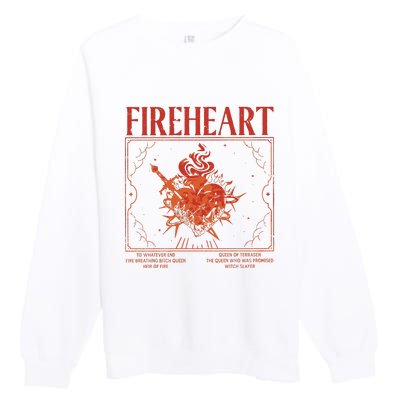 Fireheart Terrasen Throne Of Glass Merchandise Premium Crewneck Sweatshirt