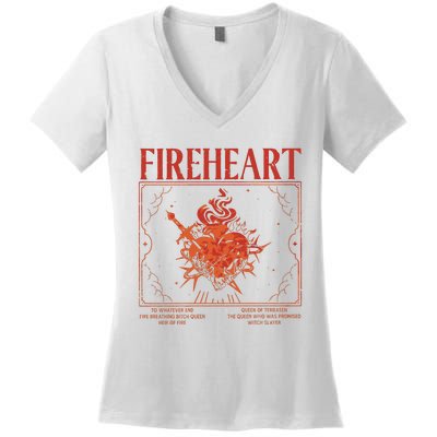 Fireheart Terrasen Throne Of Glass Merchandise Women's V-Neck T-Shirt