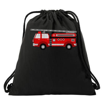 Fire Truck Trucker trailer Ladder Drawstring Bag