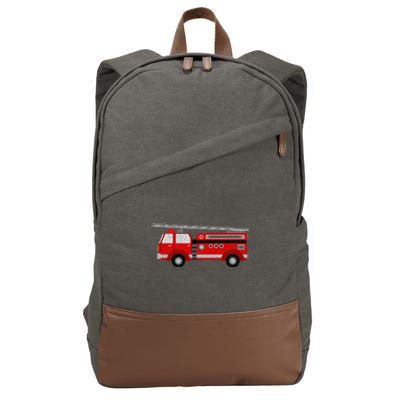 Fire Truck Trucker trailer Ladder Cotton Canvas Backpack