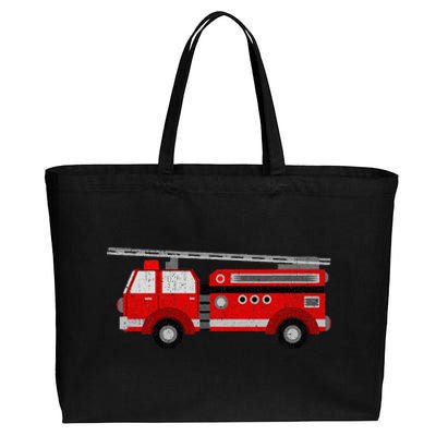 Fire Truck Trucker trailer Ladder Cotton Canvas Jumbo Tote