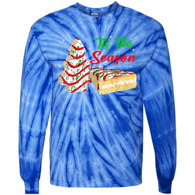 Funny Tis The Season Christmas Tree Cakes Debbie Xmas Gifts Tie-Dye Long Sleeve Shirt