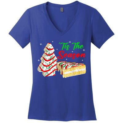 Funny Tis The Season Christmas Tree Cakes Debbie Xmas Gifts Women's V-Neck T-Shirt