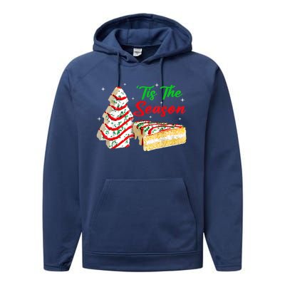 Funny Tis The Season Christmas Tree Cakes Debbie Xmas Gifts Performance Fleece Hoodie