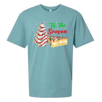 Funny Tis The Season Christmas Tree Cakes Debbie Xmas Gifts Sueded Cloud Jersey T-Shirt