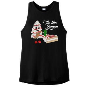 Funny Tis The Season Christmas Tree Cakes Debbie Xmas Gifts Ladies PosiCharge Tri-Blend Wicking Tank