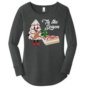 Funny Tis The Season Christmas Tree Cakes Debbie Xmas Gifts Women's Perfect Tri Tunic Long Sleeve Shirt