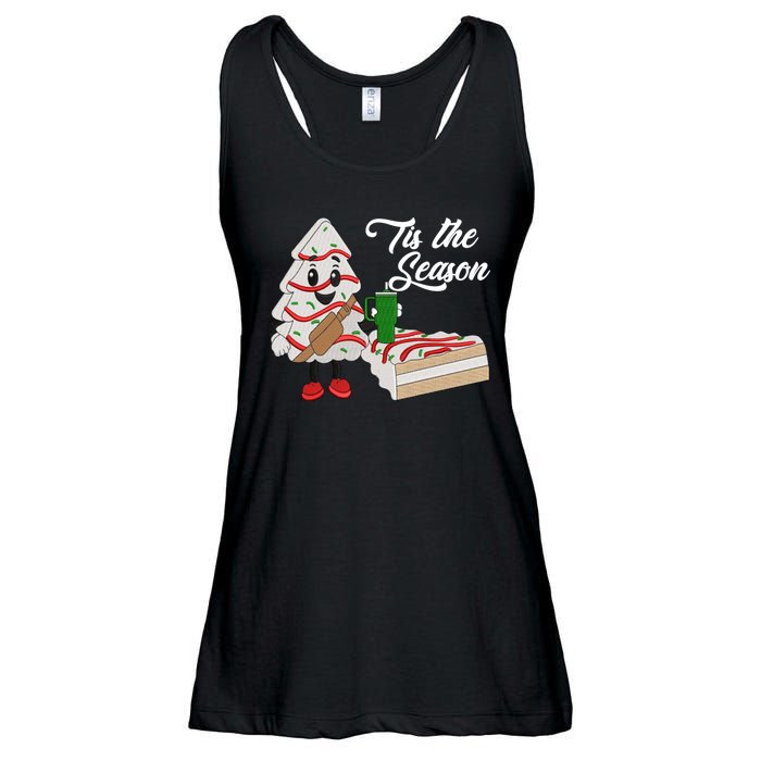 Funny Tis The Season Christmas Tree Cakes Debbie Xmas Gifts Ladies Essential Flowy Tank