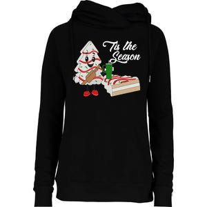 Funny Tis The Season Christmas Tree Cakes Debbie Xmas Gifts Womens Funnel Neck Pullover Hood