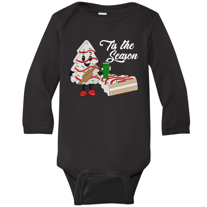 Funny Tis The Season Christmas Tree Cakes Debbie Xmas Gifts Baby Long Sleeve Bodysuit