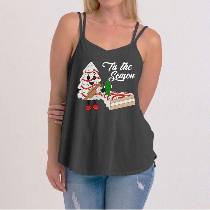 Funny Tis The Season Christmas Tree Cakes Debbie Xmas Gifts Women's Strappy Tank