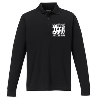 Funny Theater Tech Crew Stage Crew Performance Long Sleeve Polo