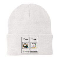 First Teach Then Beach First Teach Them Beach Teacher Knit Cap Winter Beanie